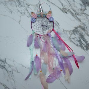 Unicorn Themed Dream Catcher in Pink and Purple and Blue